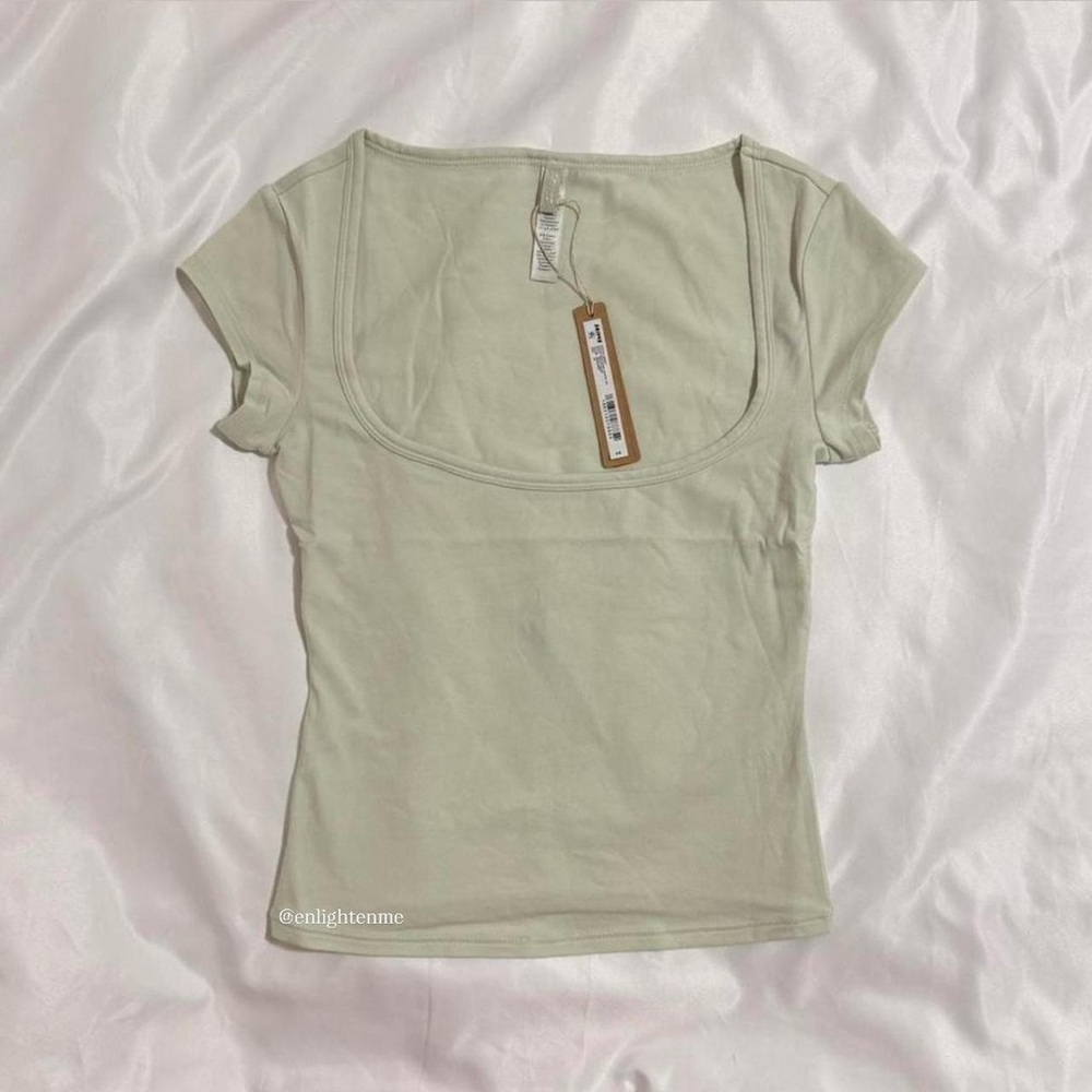 Skims Cotton Jersey Scoop Neck T-Shirt